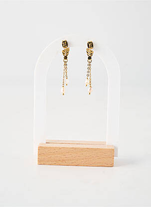 Boucles d’oreilles matériaux plaqué or blanc FRANCK HERVAL femme
