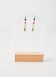 Boucles d’oreilles matériaux plaqué or bleu FRANCK HERVAL femme