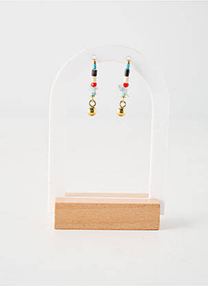 Boucles d’oreilles matériaux plaqué or bleu FRANCK HERVAL femme