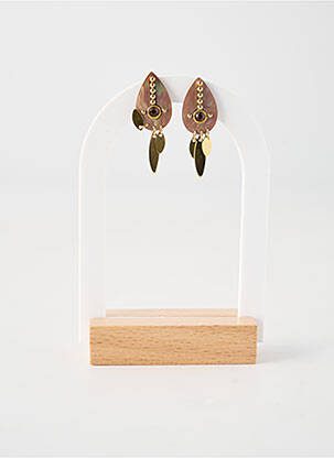 Boucles d’oreilles fermeture fermoir clips orange FRANCK HERVAL femme
