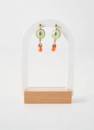 Boucles d’oreilles matériaux plaqué or bleu FRANCK HERVAL femme