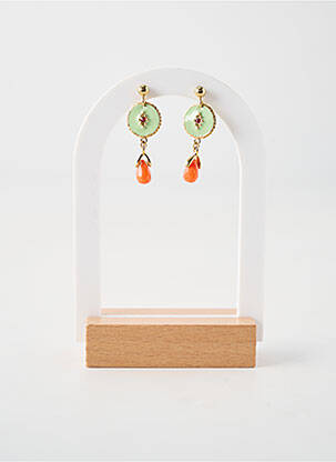 Boucles d’oreilles matériaux plaqué or bleu FRANCK HERVAL femme
