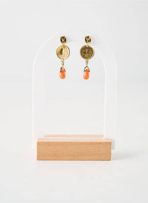 Boucles d’oreilles matériaux plaqué or bleu FRANCK HERVAL femme