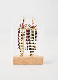Boucles d’oreilles matériaux plaqué or rose FRANCK HERVAL femme