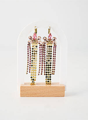Boucles d’oreilles matériaux plaqué or rose FRANCK HERVAL femme