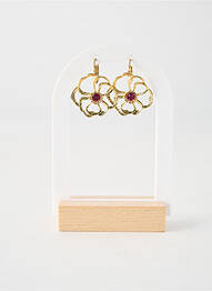 Boucles d’oreilles ornement pierre rose FRANCK HERVAL femme