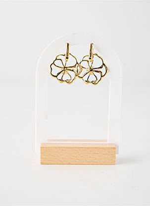 Boucles d’oreilles ornement pierre rose FRANCK HERVAL femme
