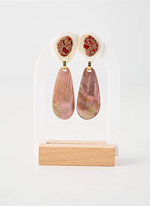 Boucles d’oreilles matériaux plaqué or rose NATURE BIJOUX femme