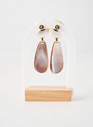 Boucles d’oreilles matériaux plaqué or rose NATURE BIJOUX femme