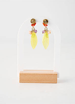 Boucles d’oreilles matériaux plaqué or jaune NATURE BIJOUX femme