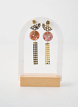 Boucles d’oreilles matériaux plaqué or blanc NATURE BIJOUX femme