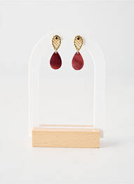 Boucles d’oreilles matériaux plaqué or marron NATURE BIJOUX femme
