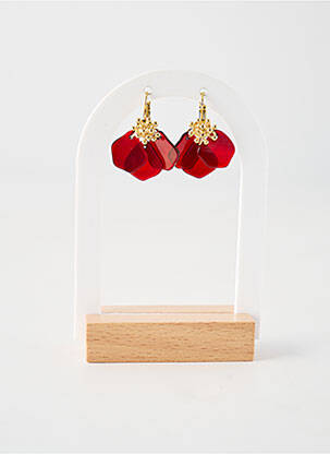 Boucles d’oreilles fermeture fermoir clips rouge NATURE BIJOUX femme