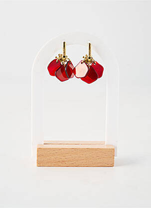 Boucles d’oreilles fermeture fermoir clips rouge NATURE BIJOUX femme