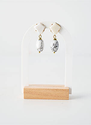 Boucles d’oreilles ornement perles gris NATURE BIJOUX femme