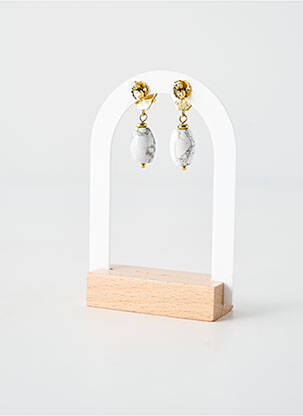 Boucles d’oreilles ornement perles gris NATURE BIJOUX femme