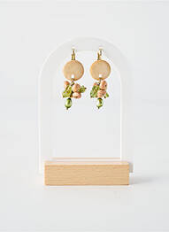 Boucles d’oreilles fermeture fermoir clips vert NATURE BIJOUX femme