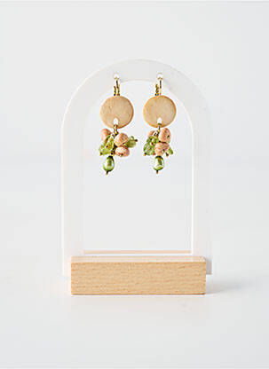 Boucles d’oreilles fermeture fermoir clips vert NATURE BIJOUX femme