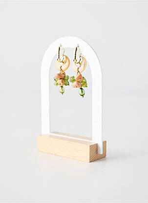 Boucles d’oreilles fermeture fermoir clips vert NATURE BIJOUX femme
