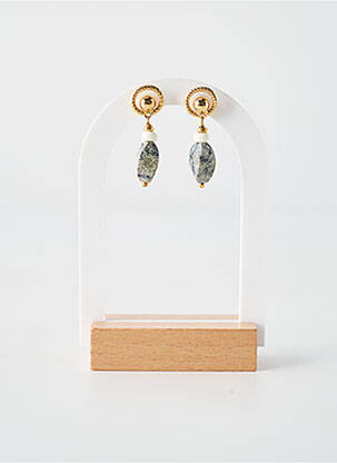 Boucles d’oreilles ornement perles gris NATURE BIJOUX femme