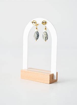 Boucles d’oreilles ornement perles gris NATURE BIJOUX femme