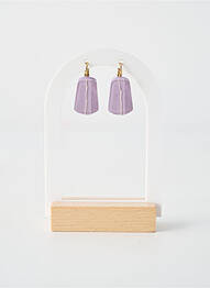 Boucles d’oreilles fermeture fermoir clips violet NATURE BIJOUX femme