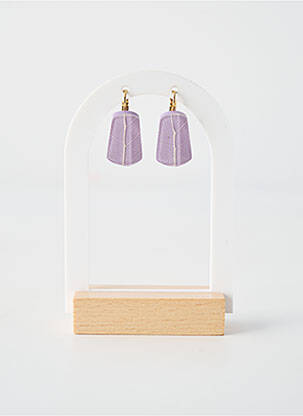 Boucles d’oreilles fermeture fermoir clips violet NATURE BIJOUX femme