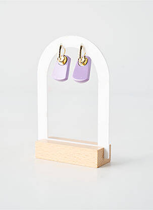 Boucles d’oreilles fermeture fermoir clips violet NATURE BIJOUX femme