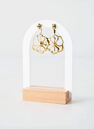 Boucles d’oreilles matériaux plaqué argent rose FRANCK HERVAL femme