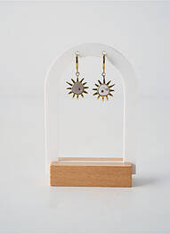 Boucles d’oreilles matériaux plaqué or blanc FRANCK HERVAL femme