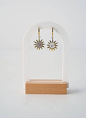 Boucles d’oreilles matériaux plaqué or blanc FRANCK HERVAL femme