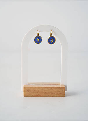 Boucles d’oreilles fermeture fermoir clips bleu FRANCK HERVAL femme