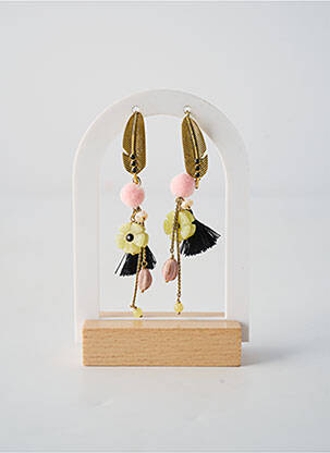 Boucles d’oreilles fermeture fermoir clips vert FRANCK HERVAL femme