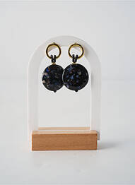 Boucles d’oreilles matériaux plaqué or noir NATURE BIJOUX femme