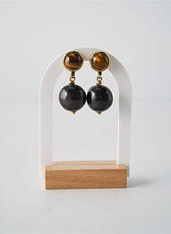 Boucles d’oreilles matériaux plaqué or noir NATURE BIJOUX femme