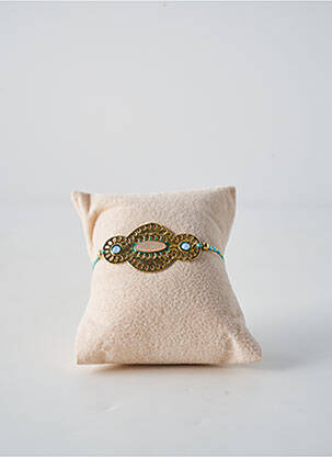 Bracelet matériaux plaqué or vert FRANCK HERVAL femme