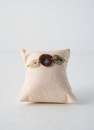 Bracelet matériaux plaqué or marron FRANCK HERVAL femme