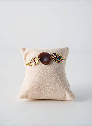 Bracelet matériaux plaqué or marron FRANCK HERVAL femme
