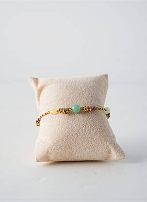Bracelet matériaux plaqué or vert FRANCK HERVAL femme