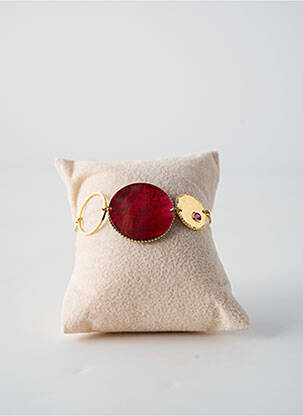 Bracelet matériaux plaqué or rouge FRANCK HERVAL femme
