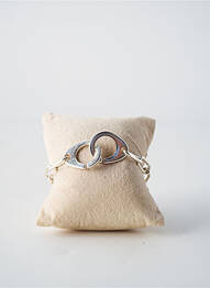 Bracelet ornement elément métal argent SECRET DE CUIR femme