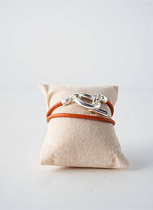 Bracelet matériaux cuir orange SECRET DE CUIR femme