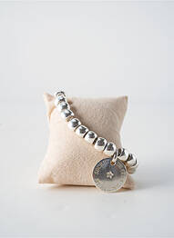 Bracelet ornement elément métal argent SECRET DE CUIR femme