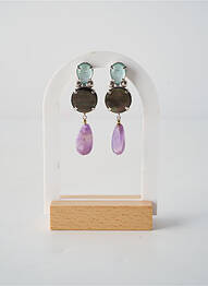 Boucles d’oreilles ornement pierre bleu NATURE BIJOUX femme