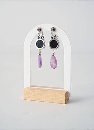 Boucles d’oreilles ornement pierre bleu NATURE BIJOUX femme
