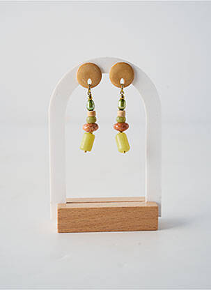 Boucles d’oreilles ornement perles vert NATURE BIJOUX femme