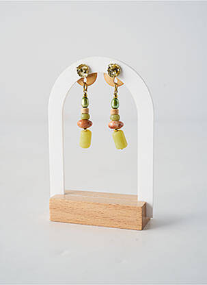 Boucles d’oreilles ornement perles vert NATURE BIJOUX femme