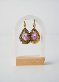 Boucles d’oreilles matériaux plaqué or violet NATURE BIJOUX femme