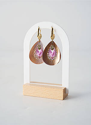 Boucles d’oreilles matériaux plaqué or violet NATURE BIJOUX femme