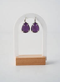 Boucles d’oreilles ornement pierre violet NATURE BIJOUX femme